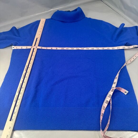Lands End Cashmere Turtleneck Sweater Women Knit Long Sleeve Royal Blue XL - Picture 15 of 16